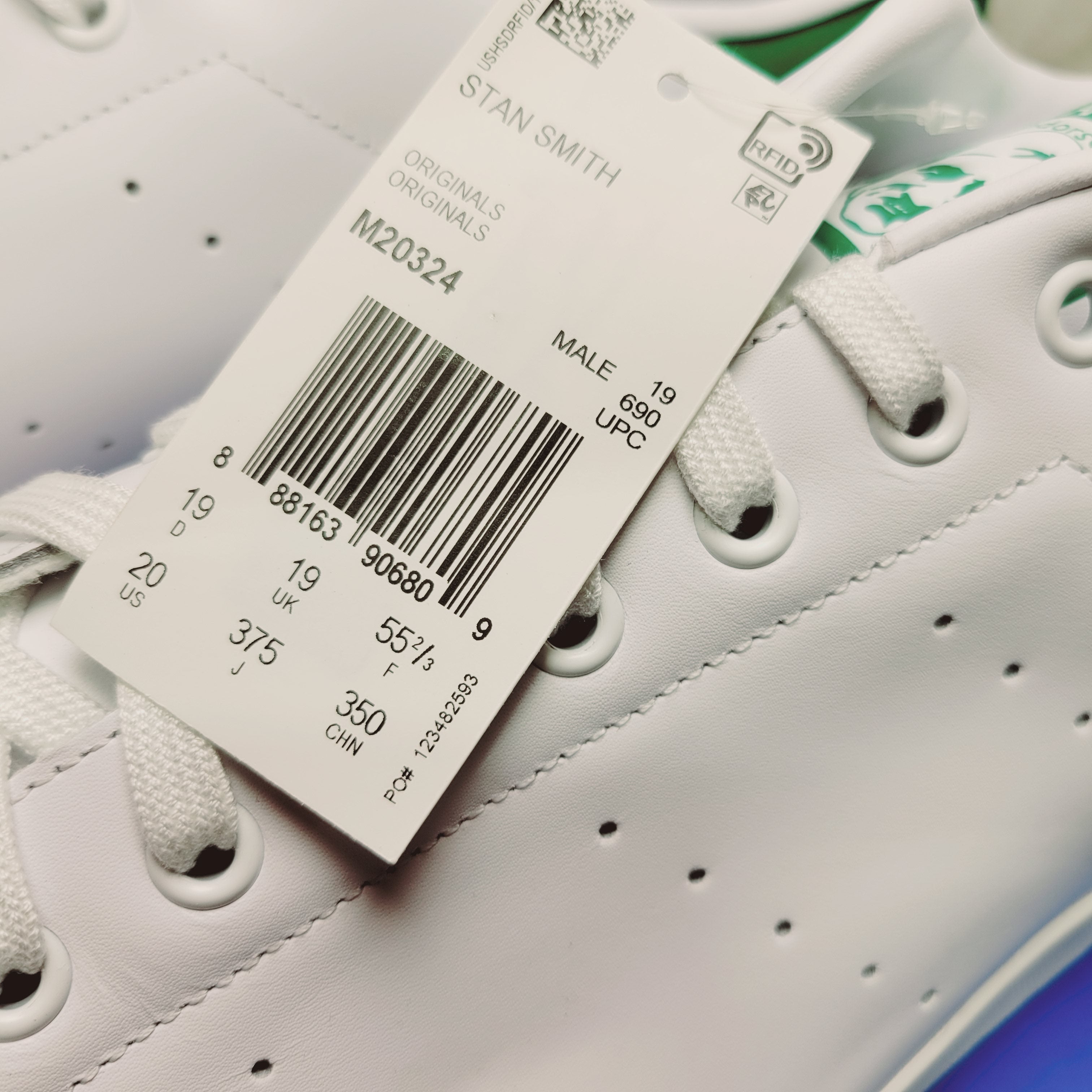adidas Originals Men's Stan Smith Sneaker  (Size 20, White/White/Green) (7774429479150)